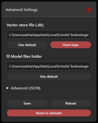 Global Settings Modal