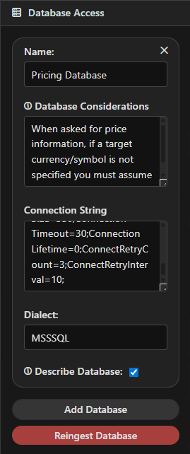 Sidebar – Database Access
